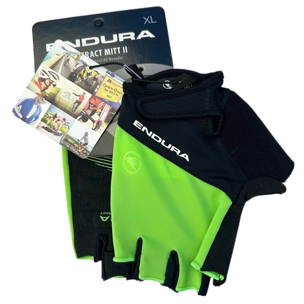Endura Xtract Mitt II Green‎ and Black Cycling Gloves XL Bright Neon